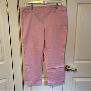 NY & Co pink cropped straight stretch pant